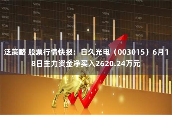泛策略 股票行情快报：日久光电（003015）6月18日主力资金净买入2620.24万元